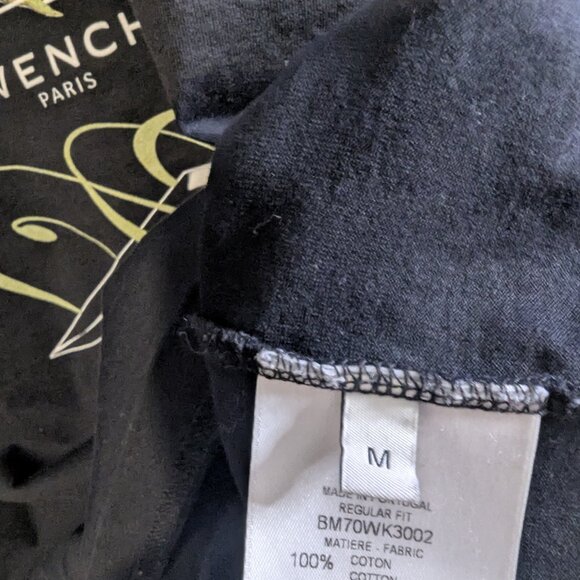 Givenchy Men's Short Sleeve T-Shirt Floral Logo, Size Medium, Peony Maze - Picture 6 of 6